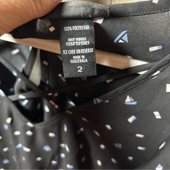 Torrid Chiffon Blouse Short Sleeve Crisscross Black Sail Boat Print Top Size 2 - Picture 15 of 16